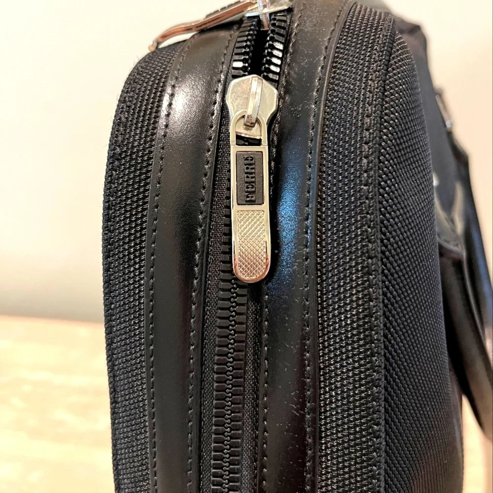 Gianfranco Ferre Soft Sided Nylon Briefcase with Leather Trim NWOT